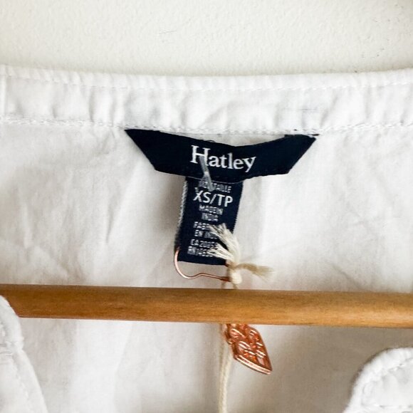 Hatley White Cotton Eyelet Detail Boho top Organic Cotton XS made in India XS - Picture 3 of 7